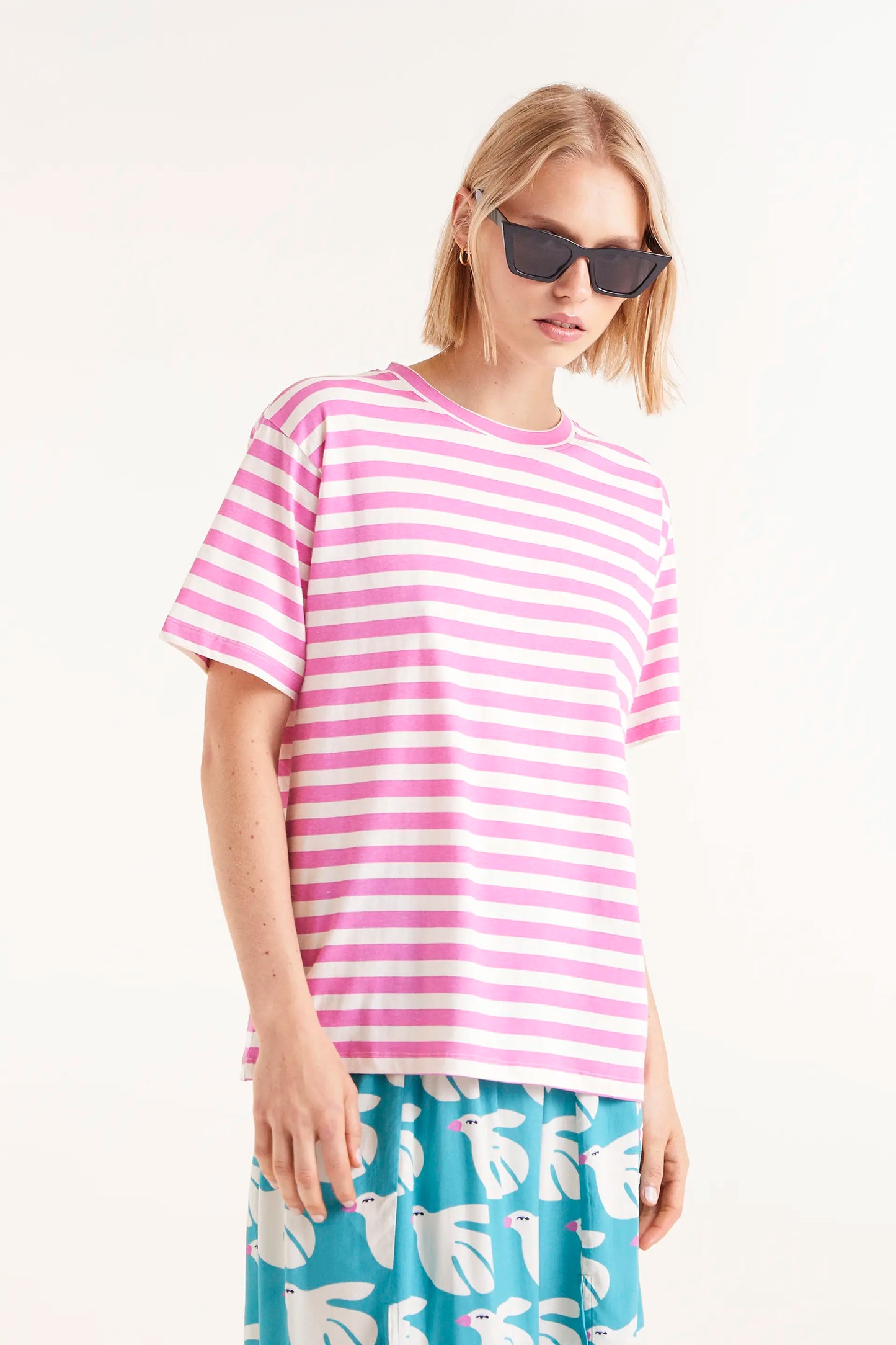 Pink striped t-shirt