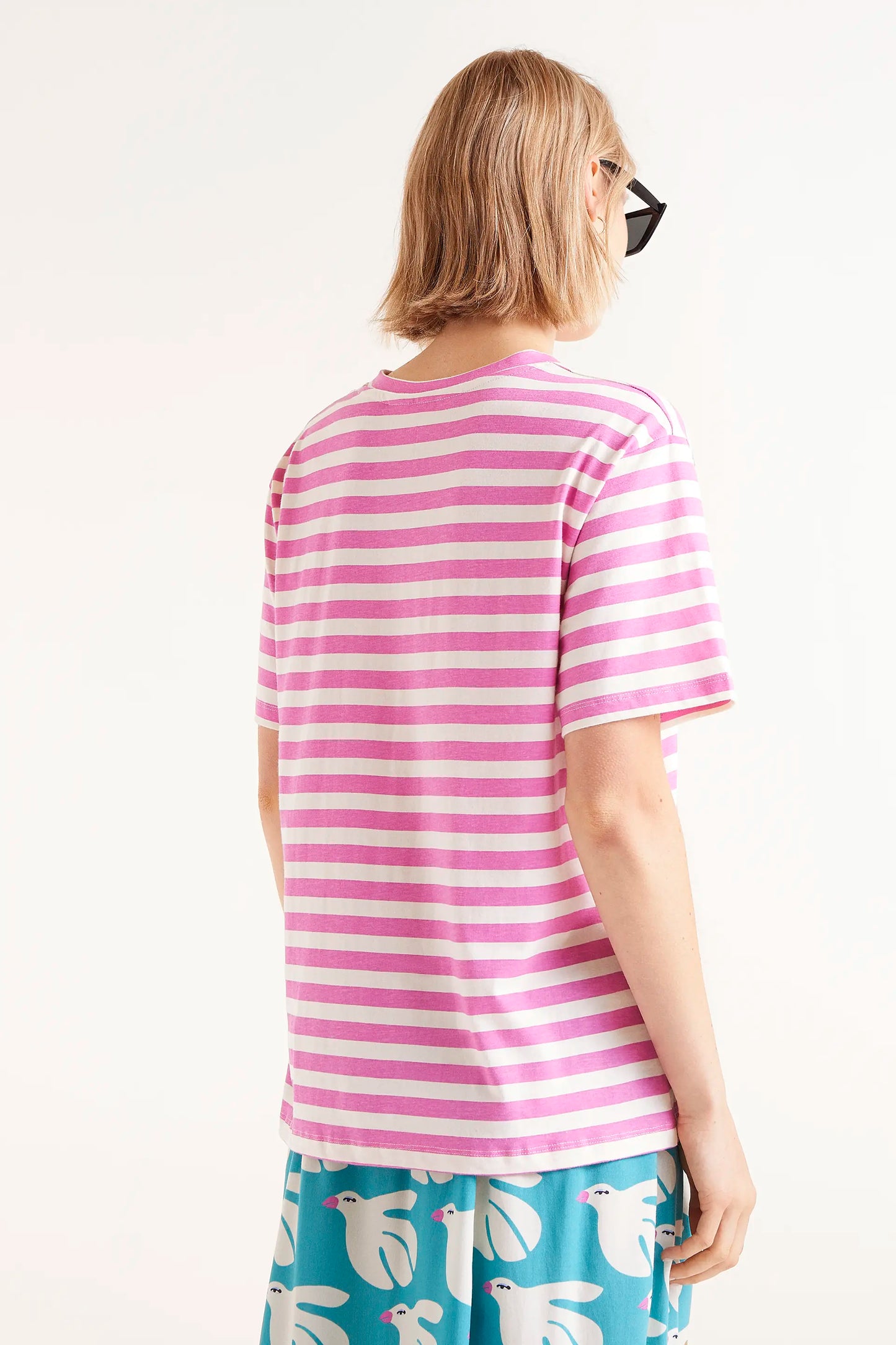 Pink striped t-shirt