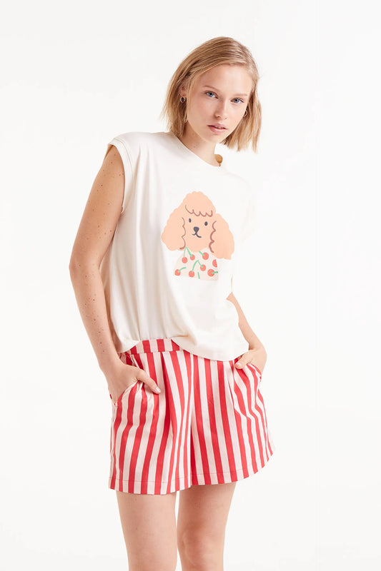 T-shirt with cherry dog print