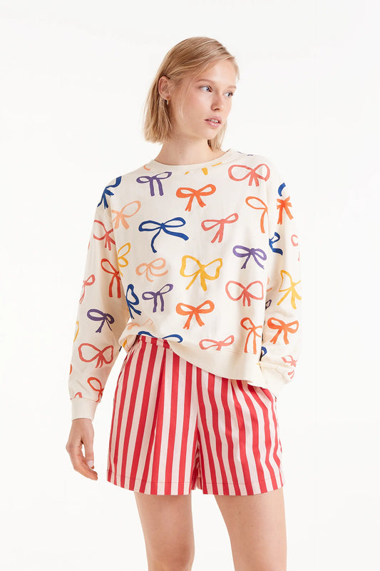 Bow print sweatshirt