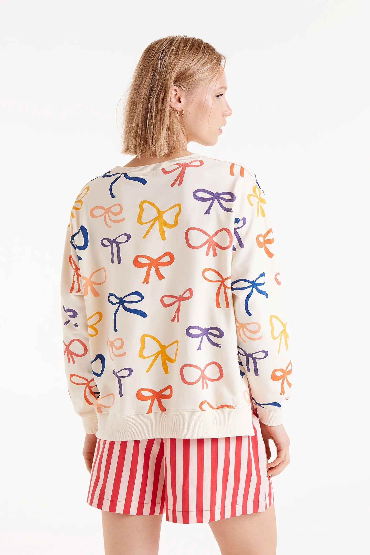 Bow print sweatshirt