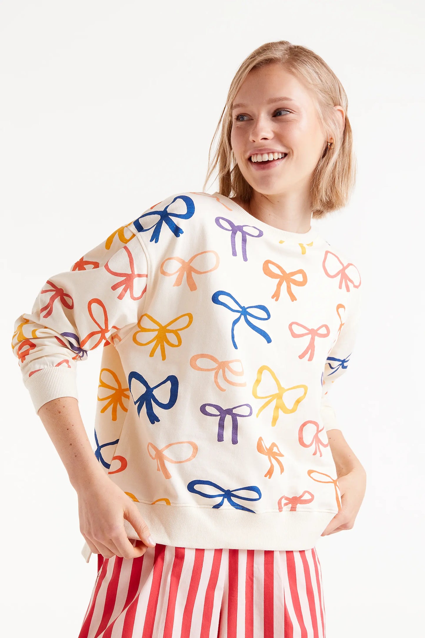 Bow print sweatshirt