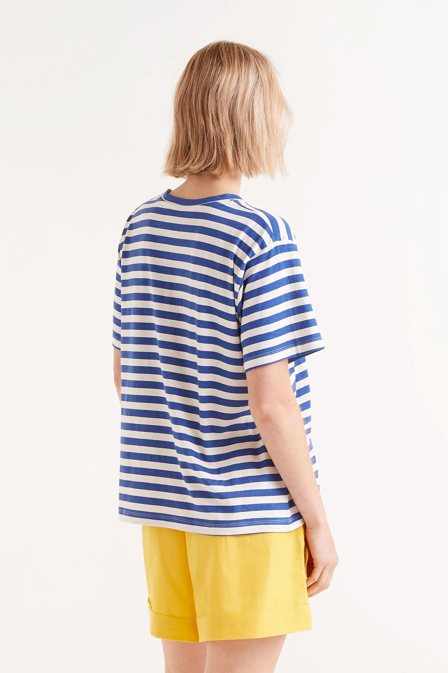 Blue striped short sleeve t-shirt