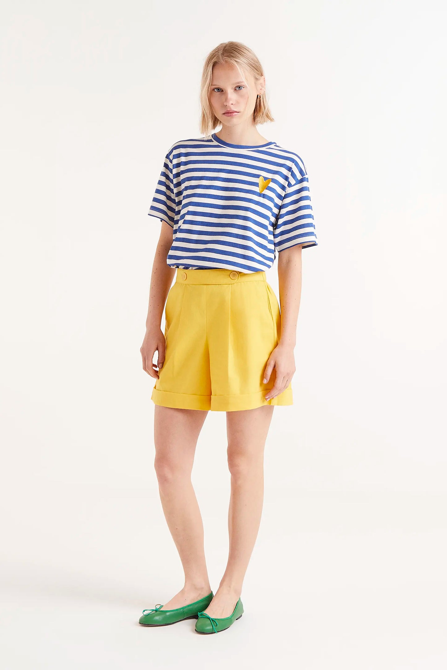 Blue striped short sleeve t-shirt