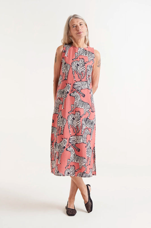 Safari print midi dress