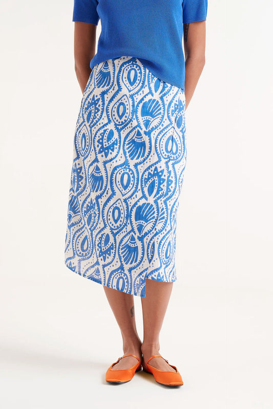 Aquaria print midi skirt