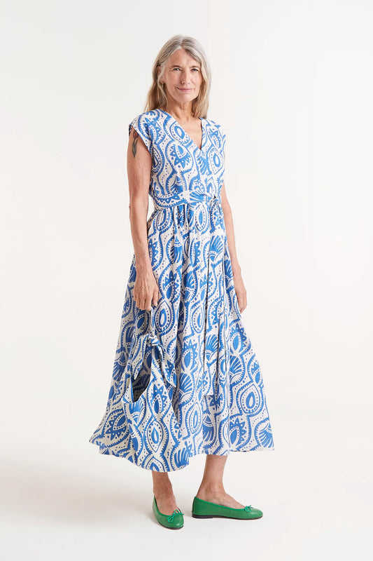 Abito In Lino Abito Midi Donna Seasalt In Cotone Jersey - Manica 3/4, Stampa Floreale Nautica, Colore Navy Vestiti In Lino Donna Abito In Lino Abito Midi Donna Seasalt In Cotone Jersey - Manica 3/4, Stampa Floreale Nautica, Colore Navy Vestiti In Lino Donna