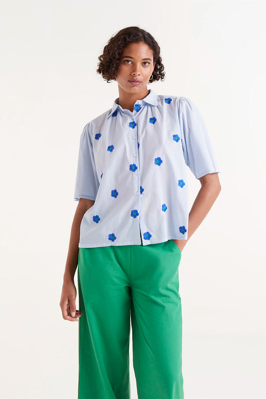 Short sleeve flower print shirt