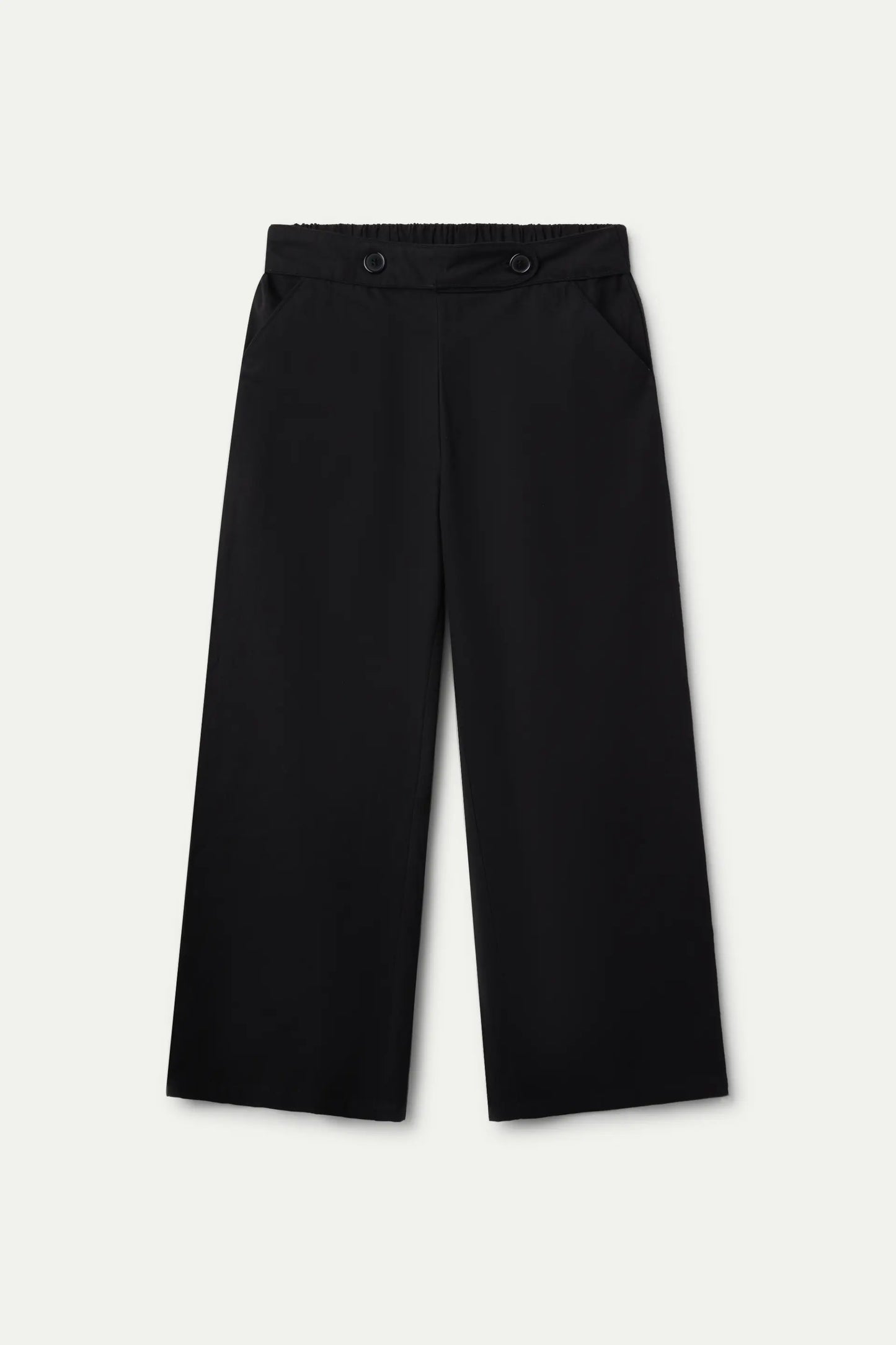 Pantalón recto botones negro