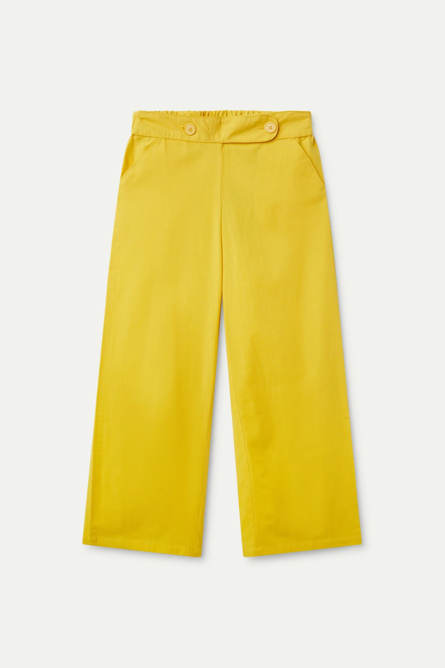 Pantalón recto botones amarillo