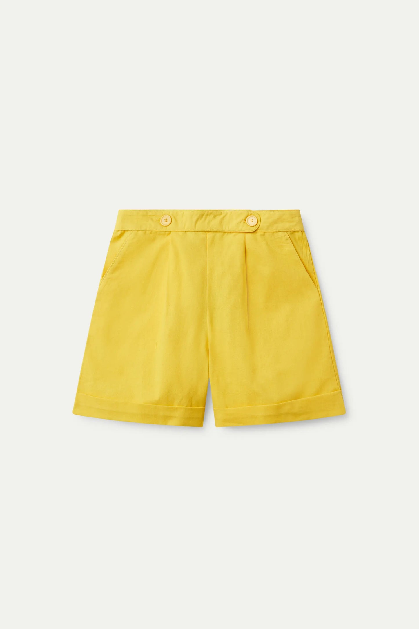 Yellow button shorts