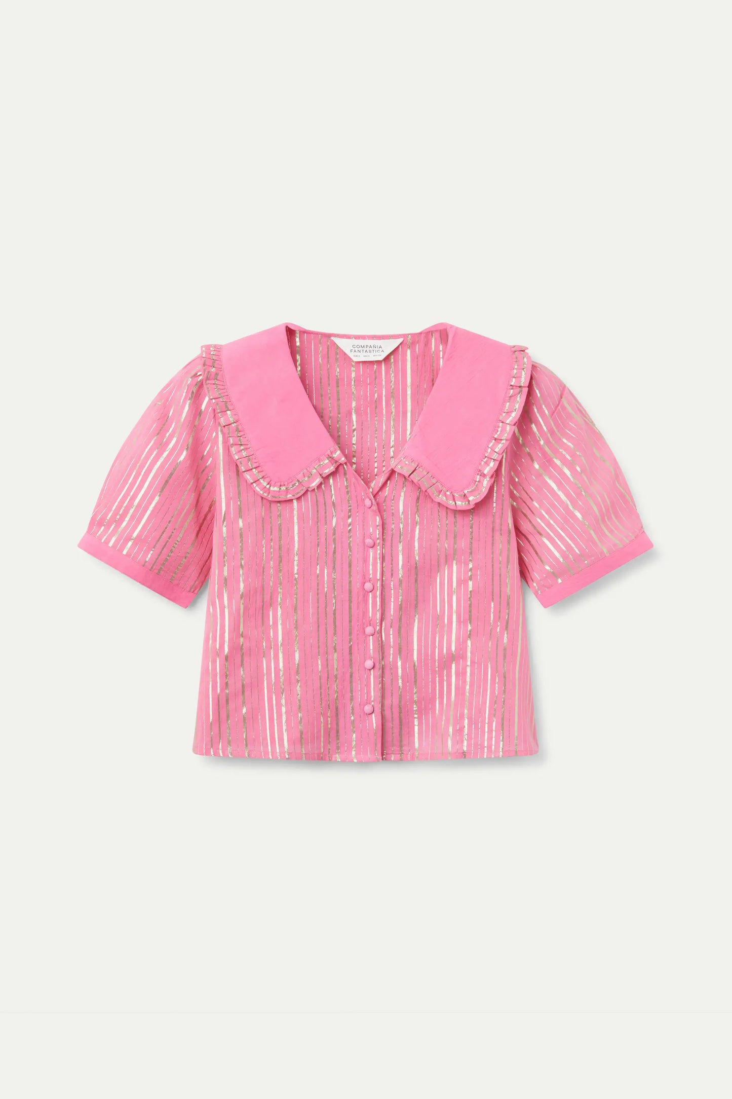 Pink lurex short sleeve shirt