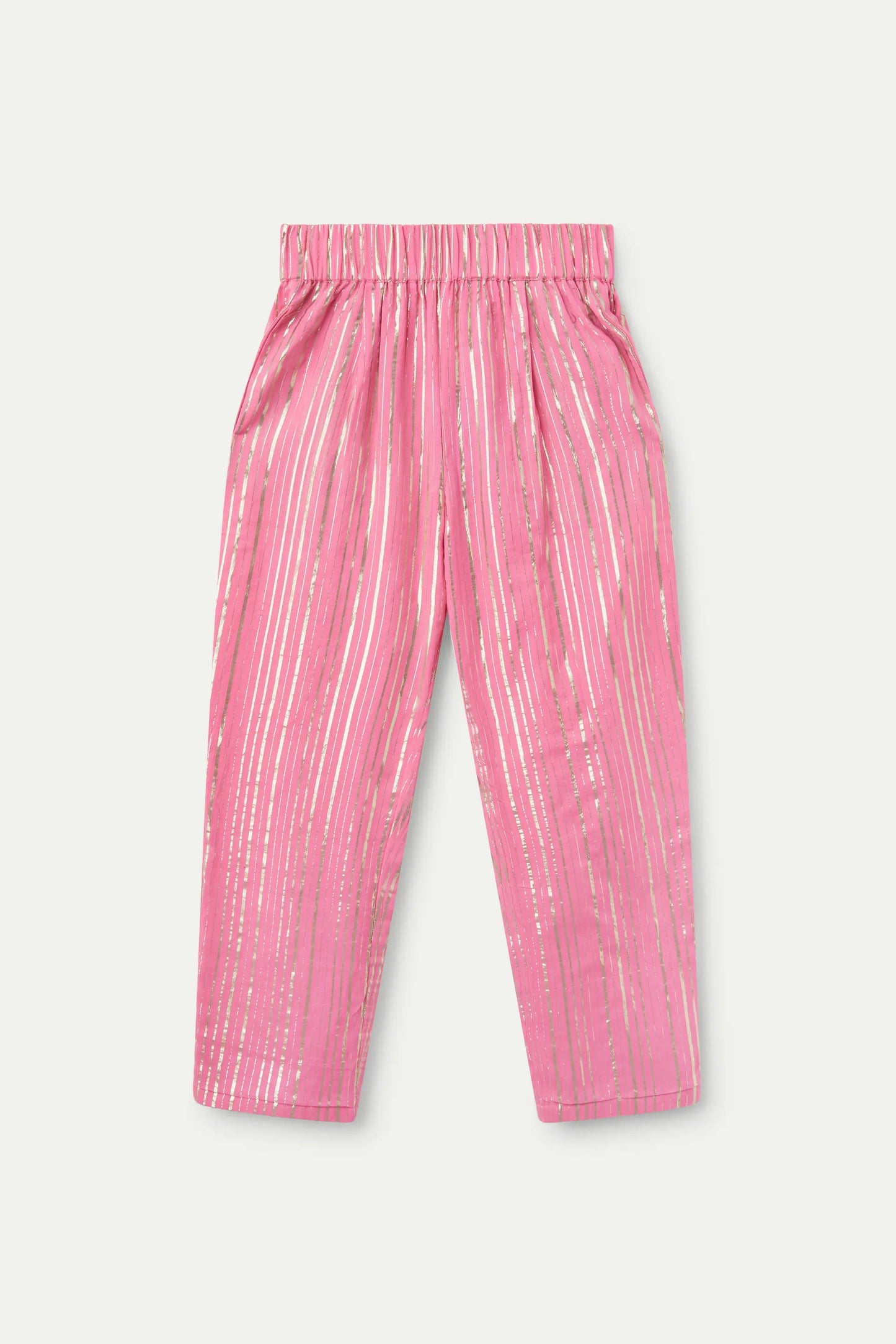 Pink lurex long trousers