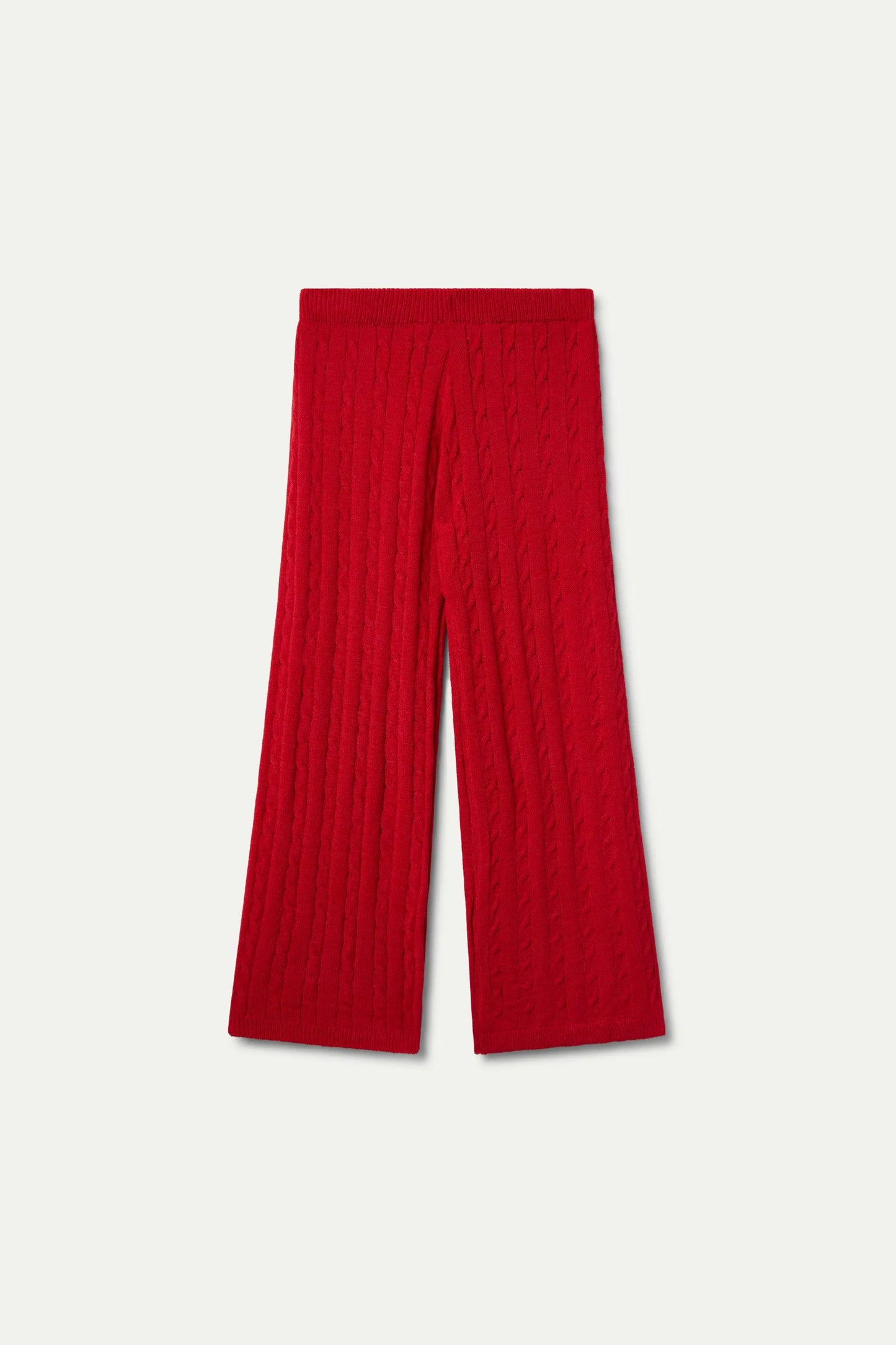 Red knit straight girl's pants