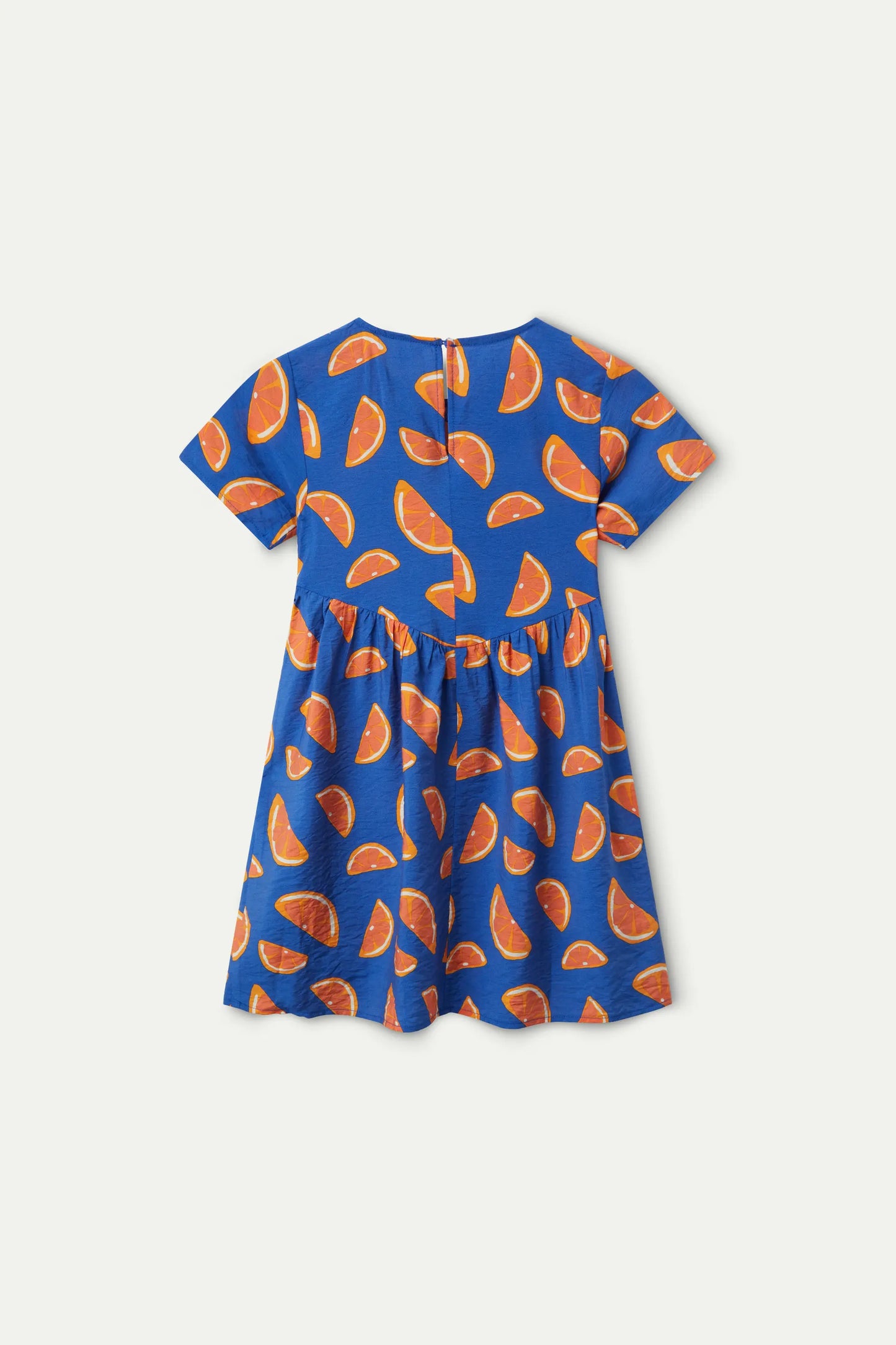 Short dress for girls with grapefruit print