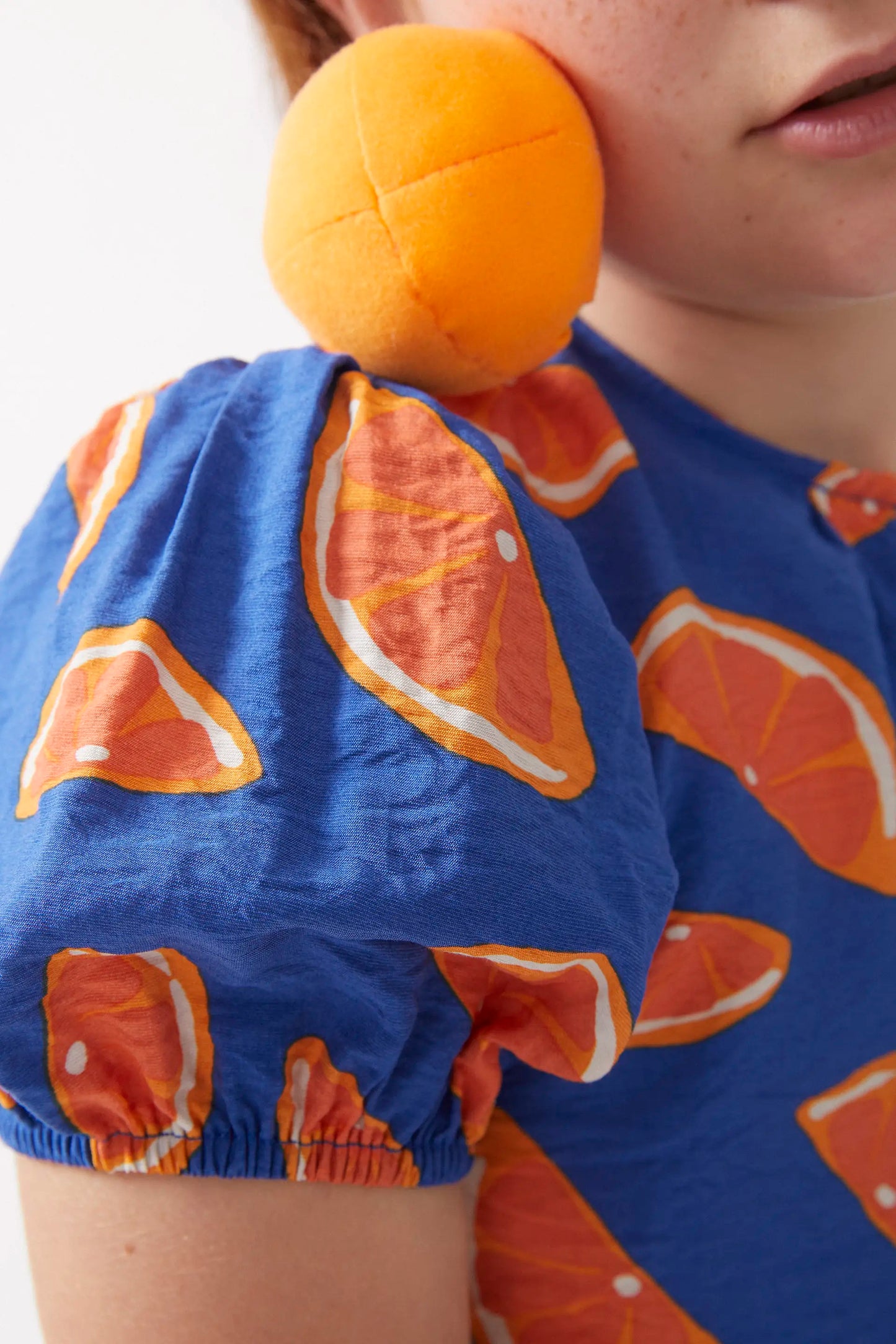 Grapefruit print girl's top