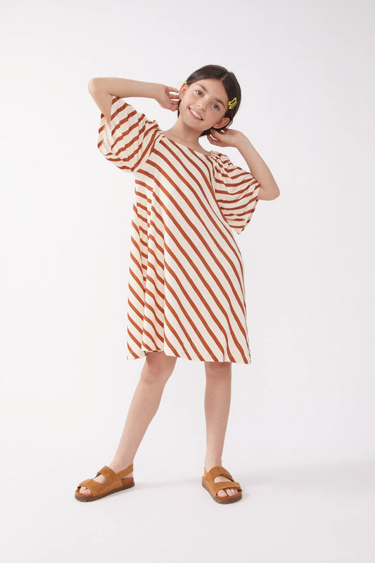 Bongo striped short dress for girls