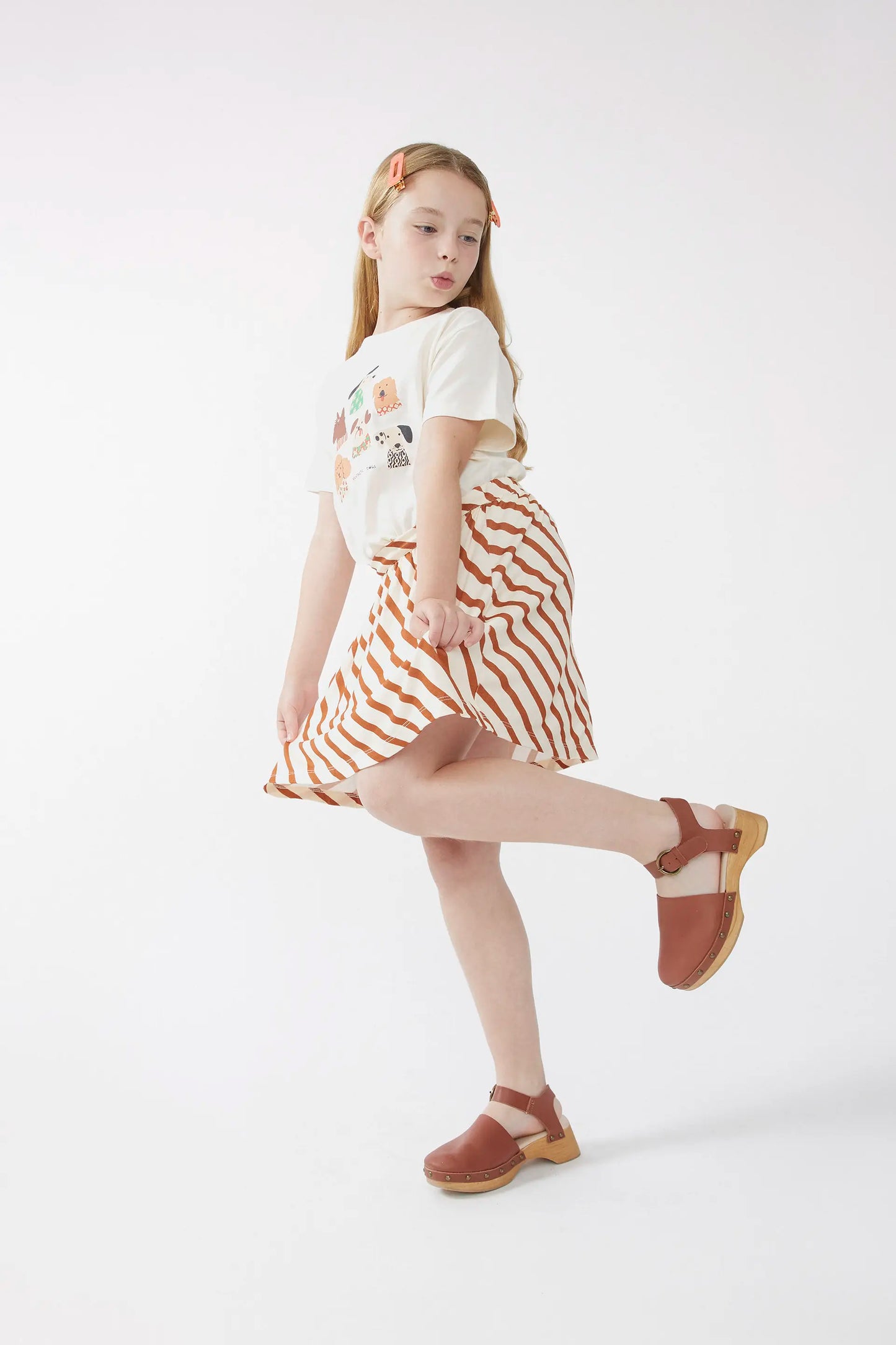 Bongo striped short skirt for girls