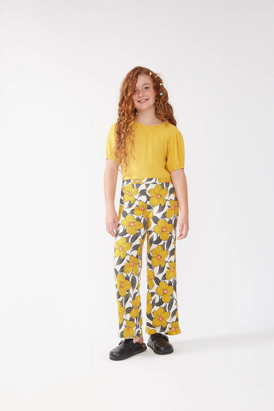 Pantalón de niña con estampado floral Narciso