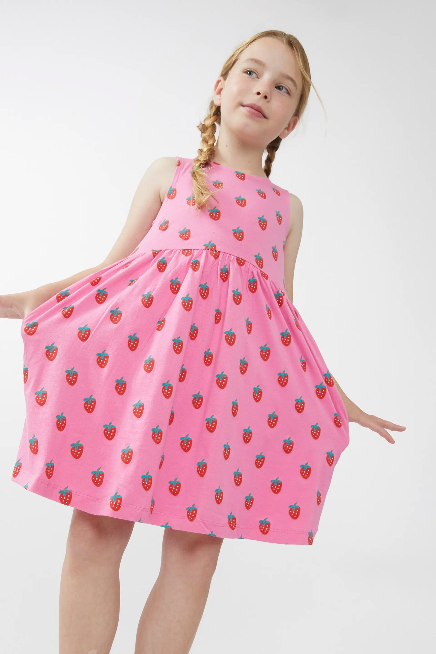 Vestido corto de niña sin mangas estampado Sugar