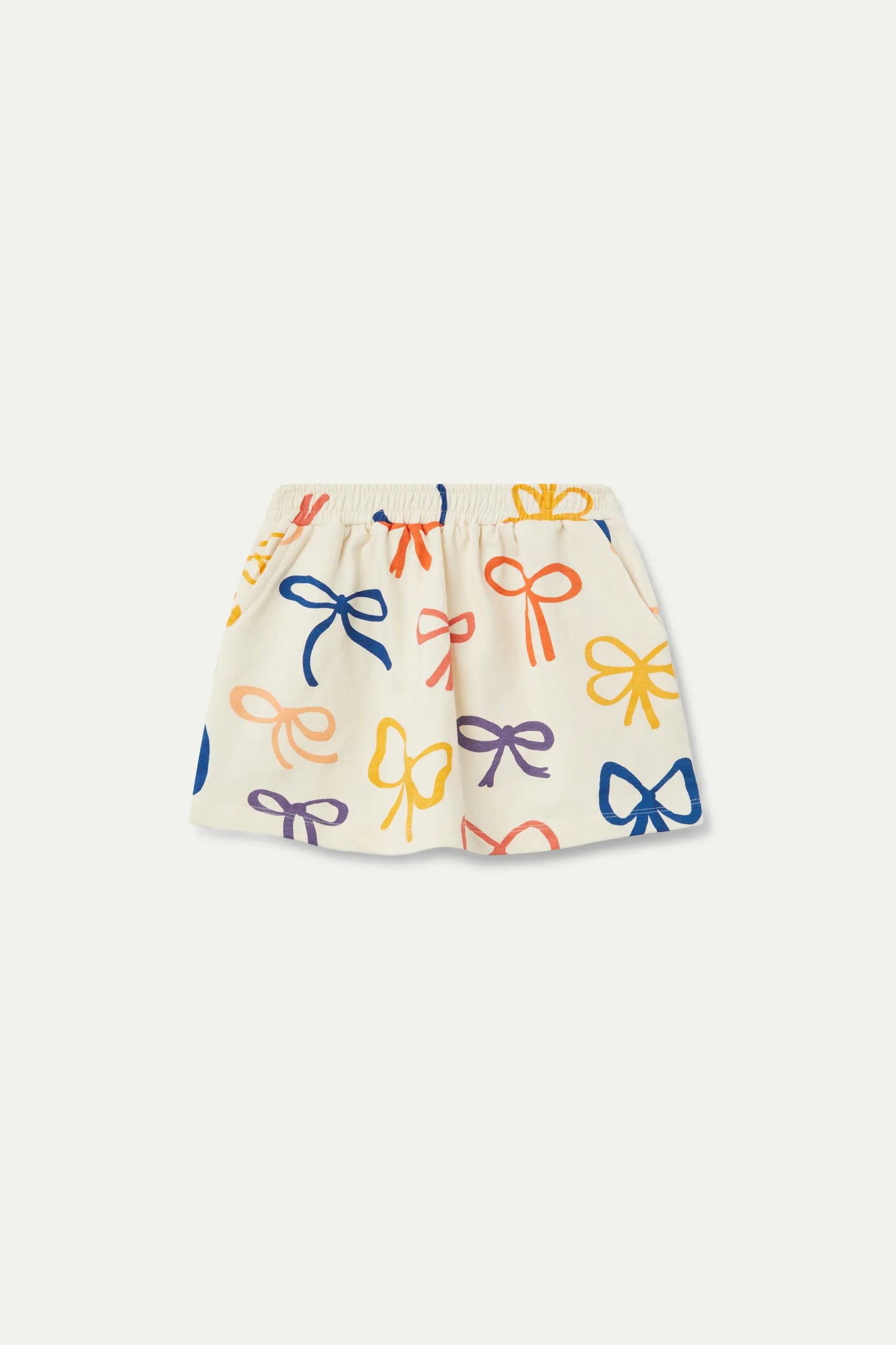 Short skirt for girls with bow print