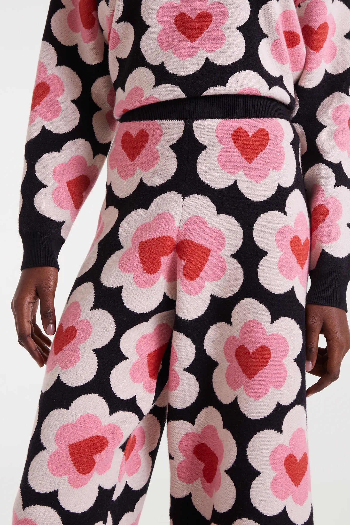 Pantaloni in maglia jacquard con stampa SweetHeart