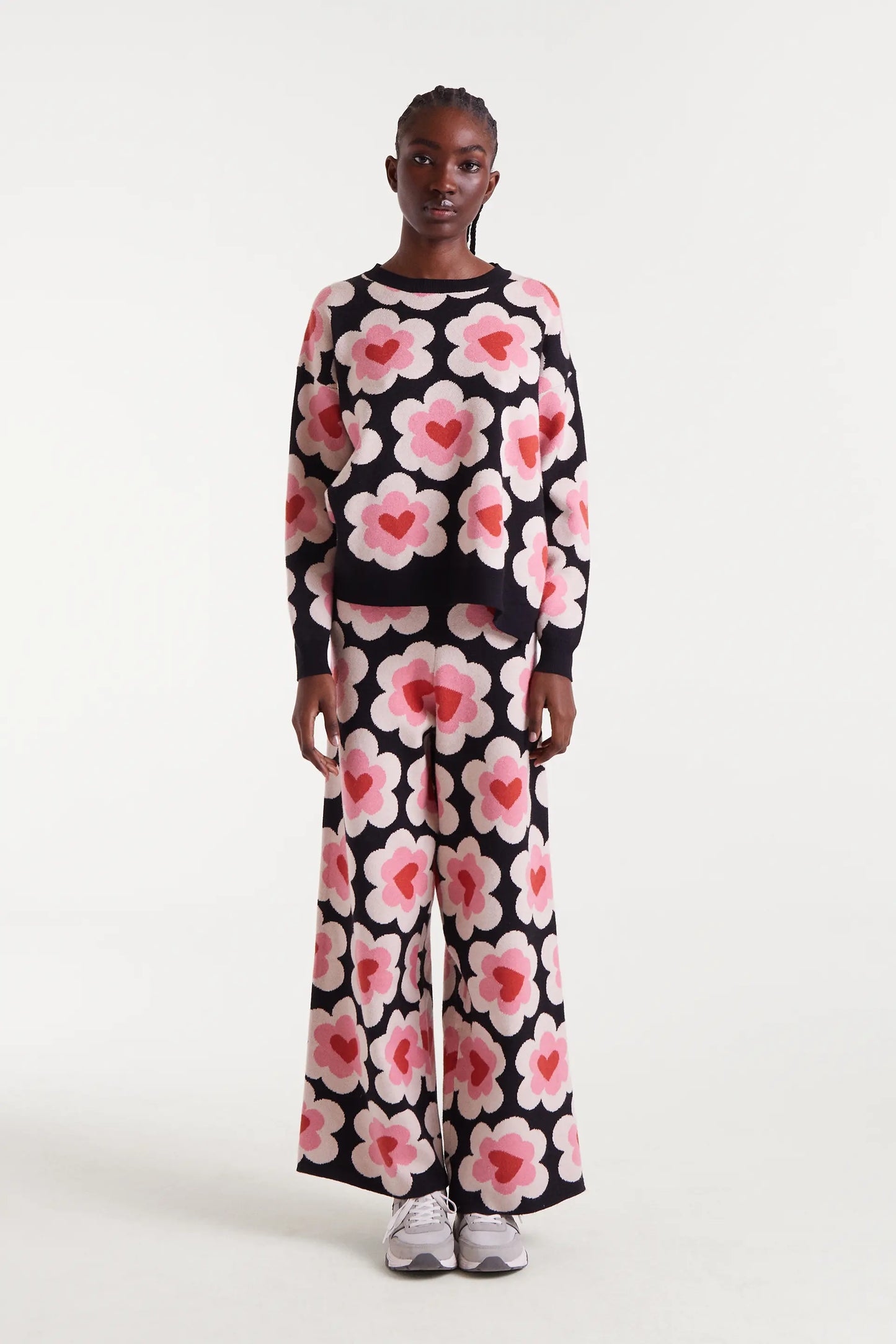 Pantaloni in maglia jacquard con stampa SweetHeart