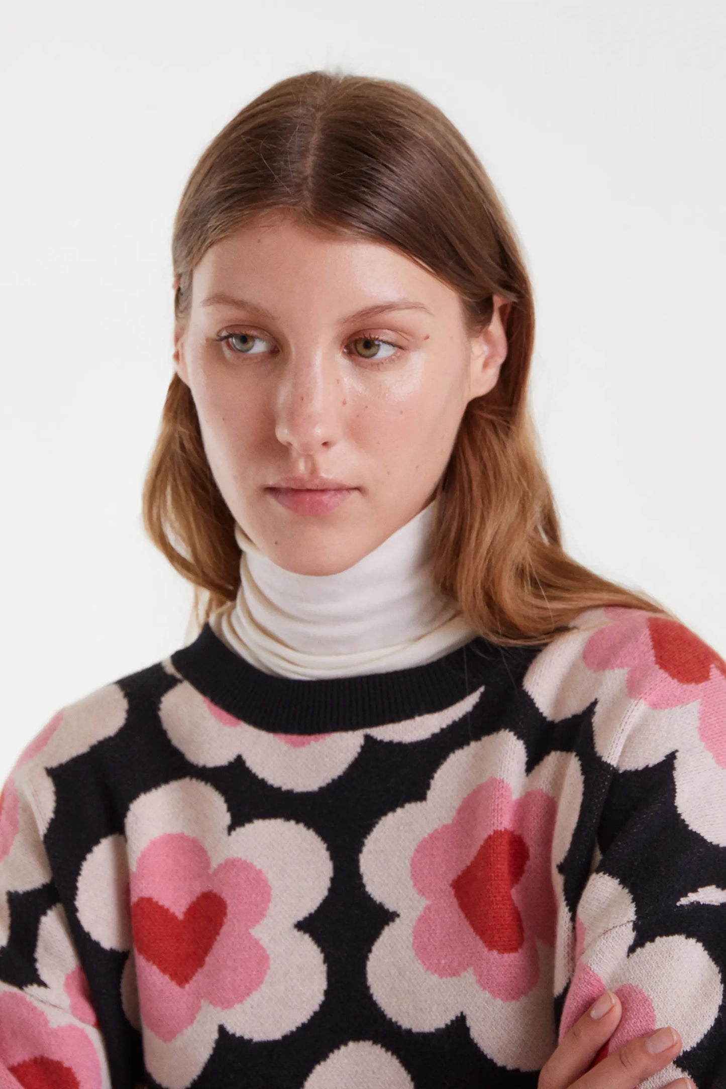 Maglione in maglia jacquard con stampa SweetHeart