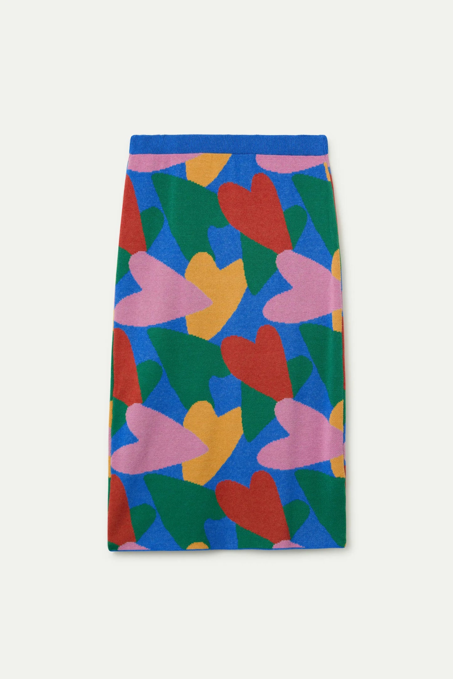 Gonna midi in maglia con stampa cupido