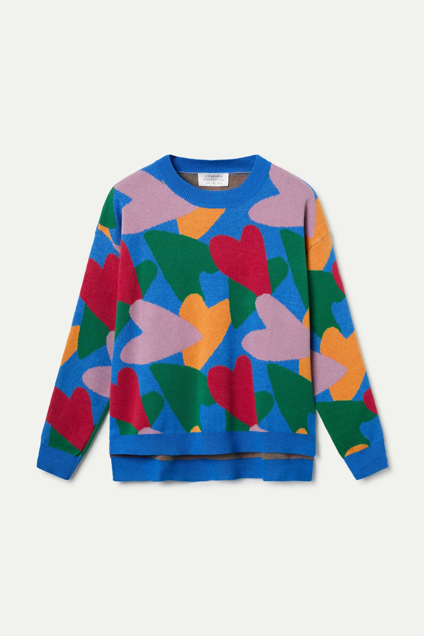 Maglione in maglia jacquard con stampa cupido