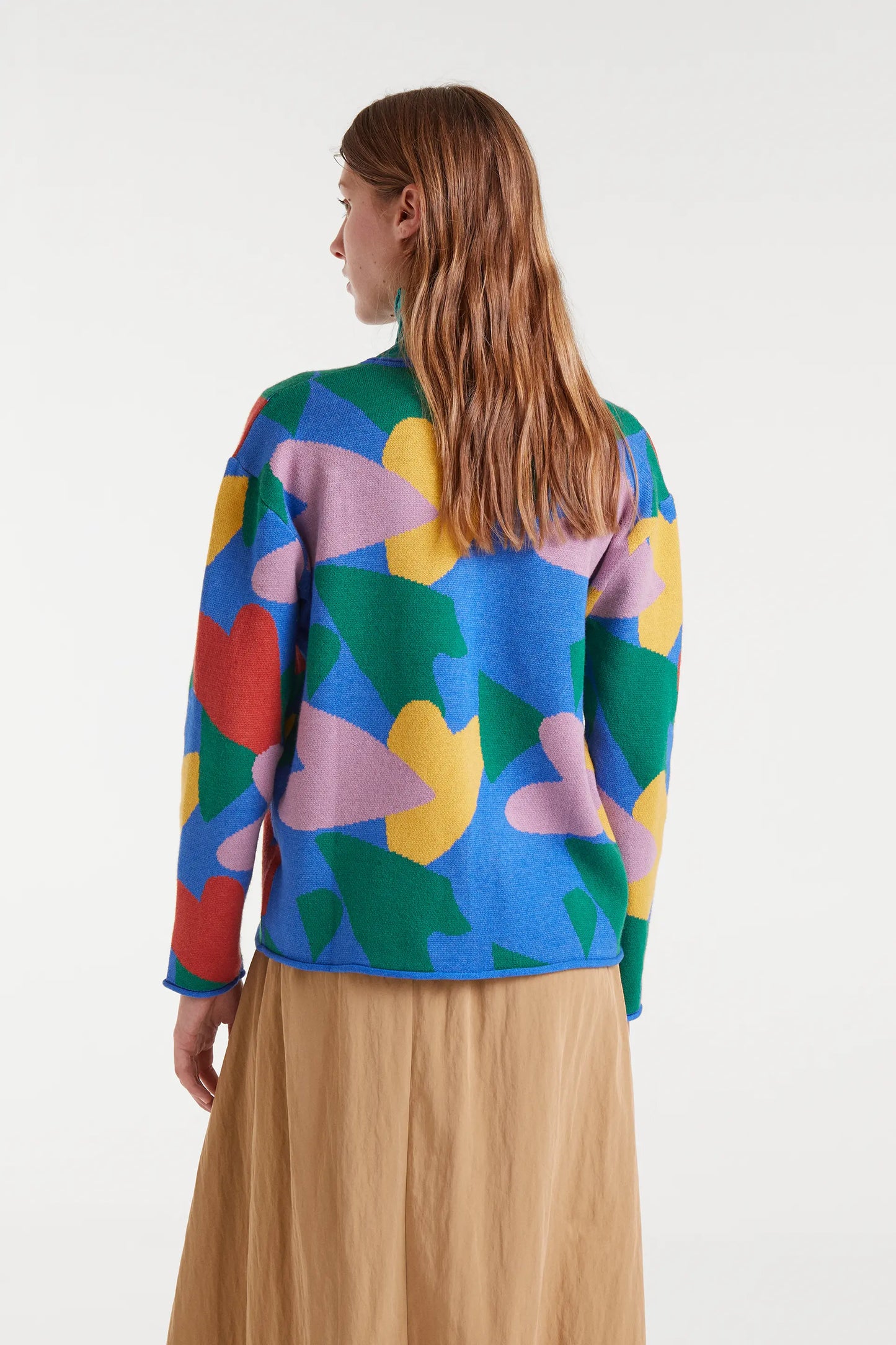 Jacquard cardigan with cupid print