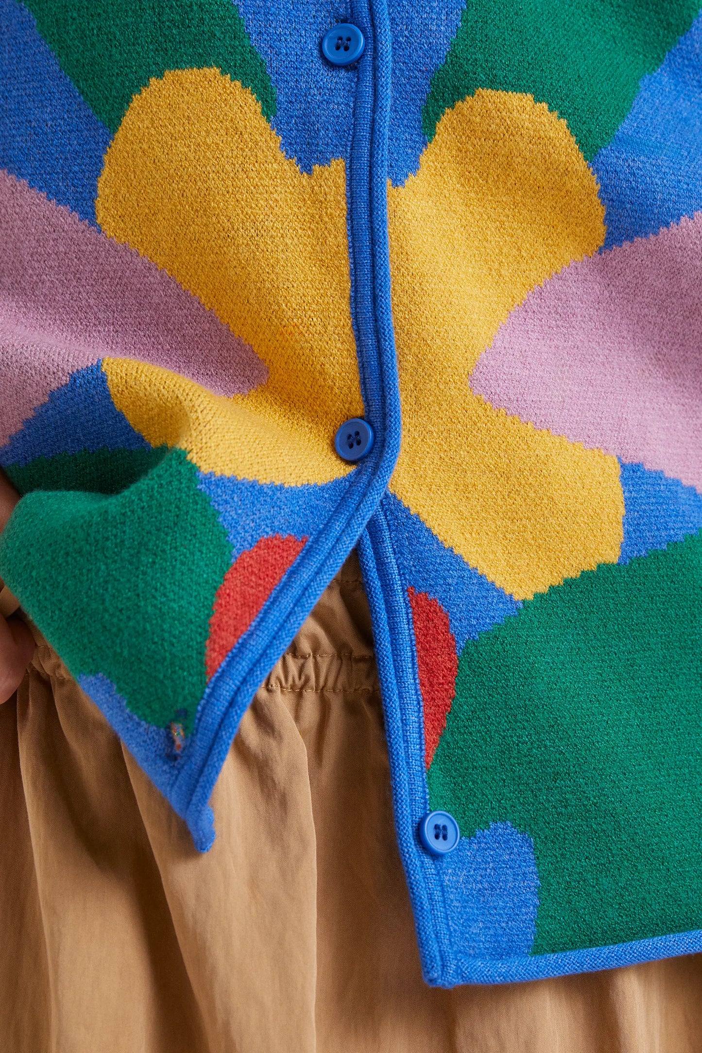 Jacquard cardigan with cupid print