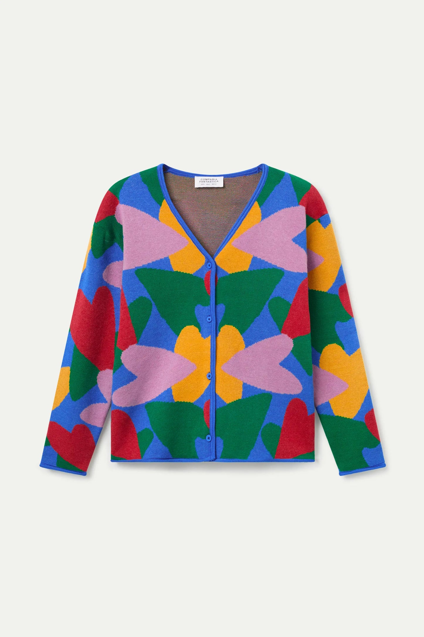 Jacquard cardigan with cupid print