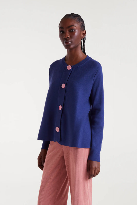 Cárdigan de punto envasé navy blue