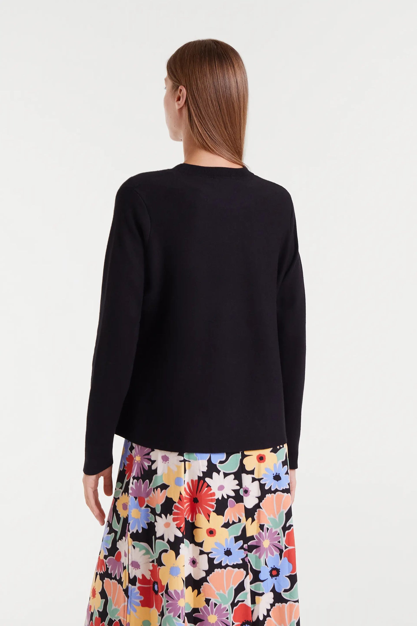 Black flared knit sweater