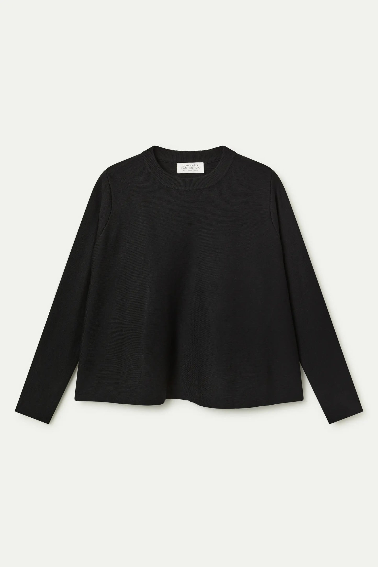 Black flared knit sweater