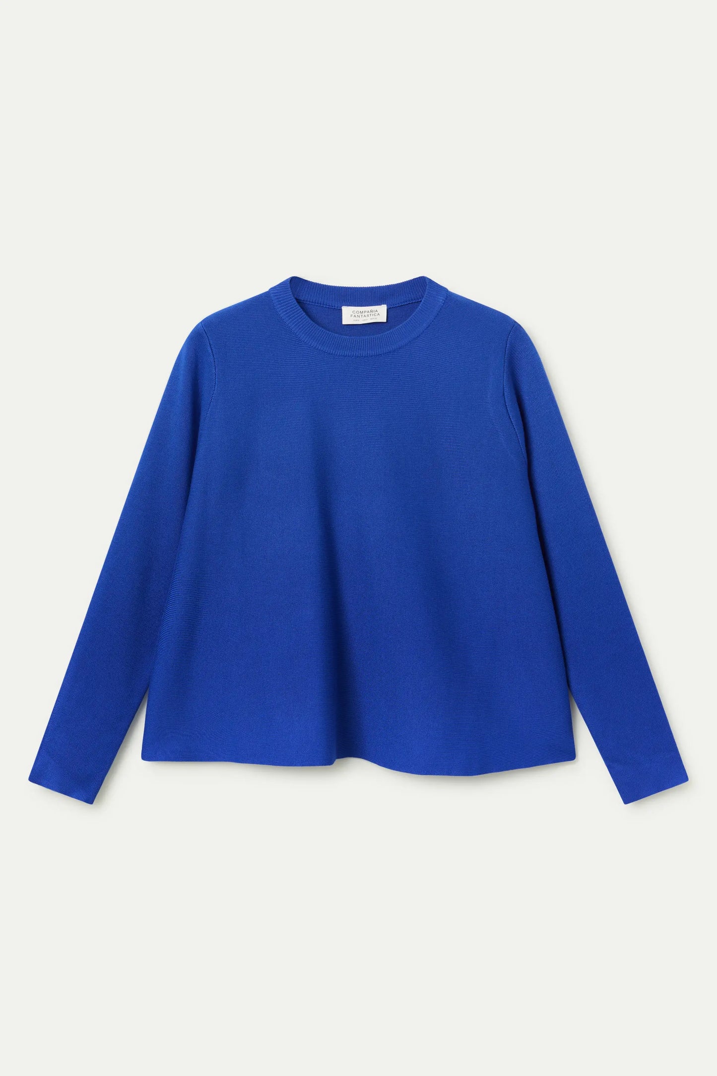 Blue flared knit sweater