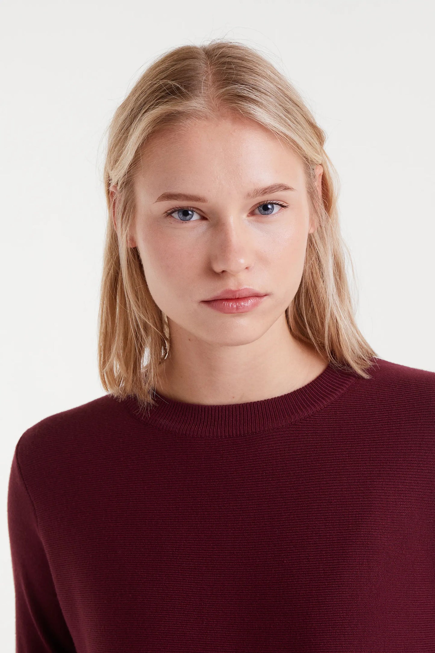 Jersey de punto envasé burdeos