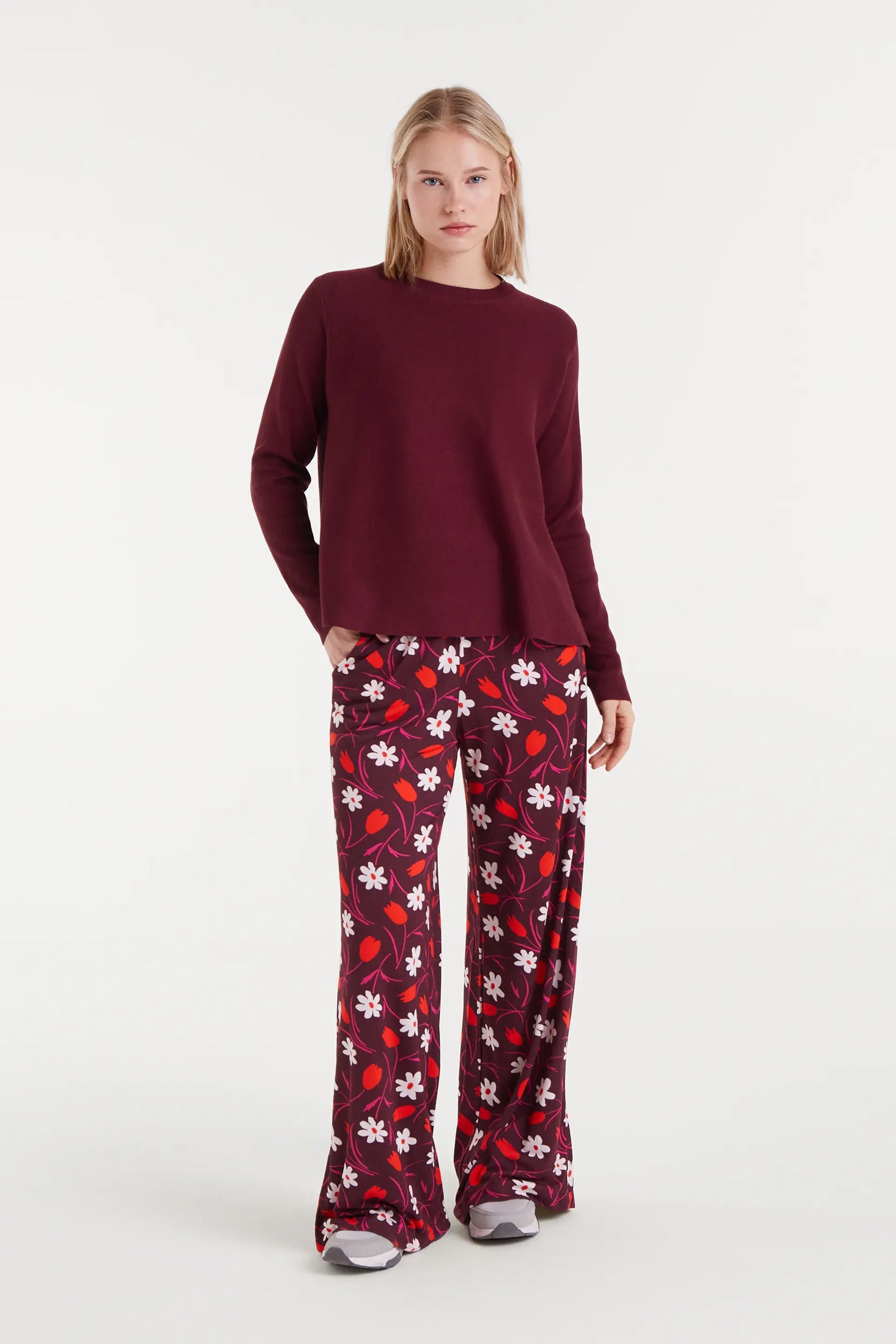 Jersey de punto envasé burdeos