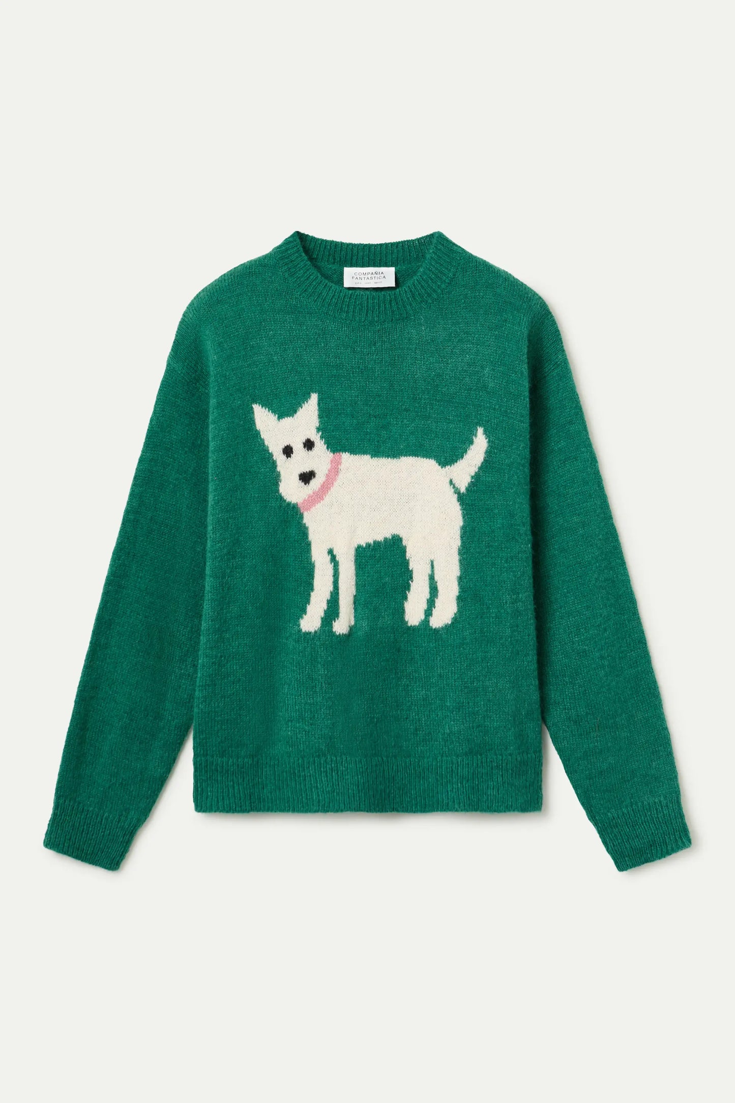 Maglione in maglia jacquard con stampa di cane schnauzer