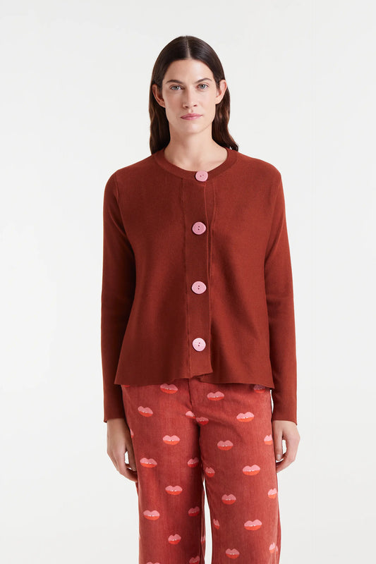 Cárdigan de punto envasé marrón