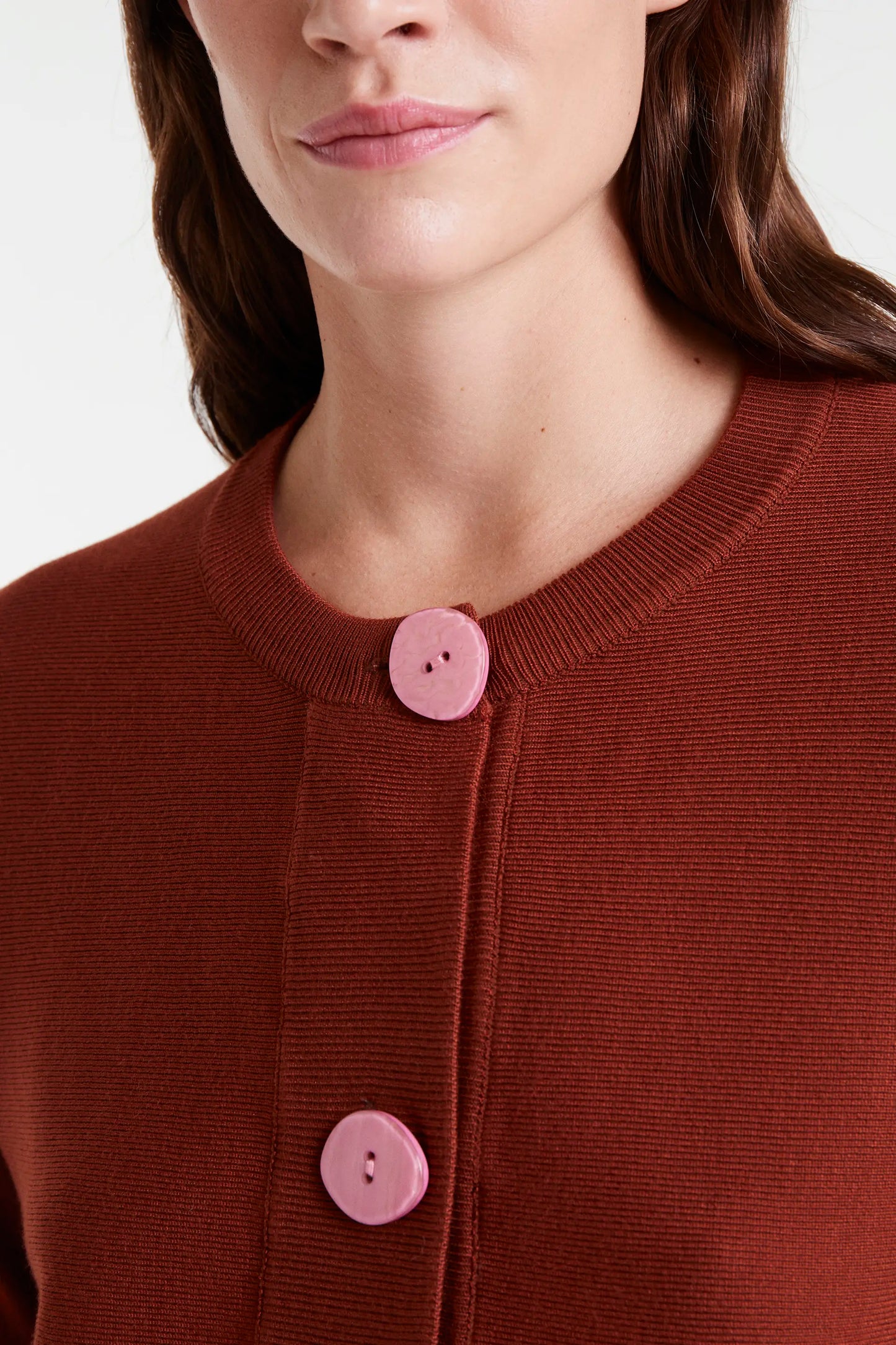 Cárdigan de punto envasé marrón