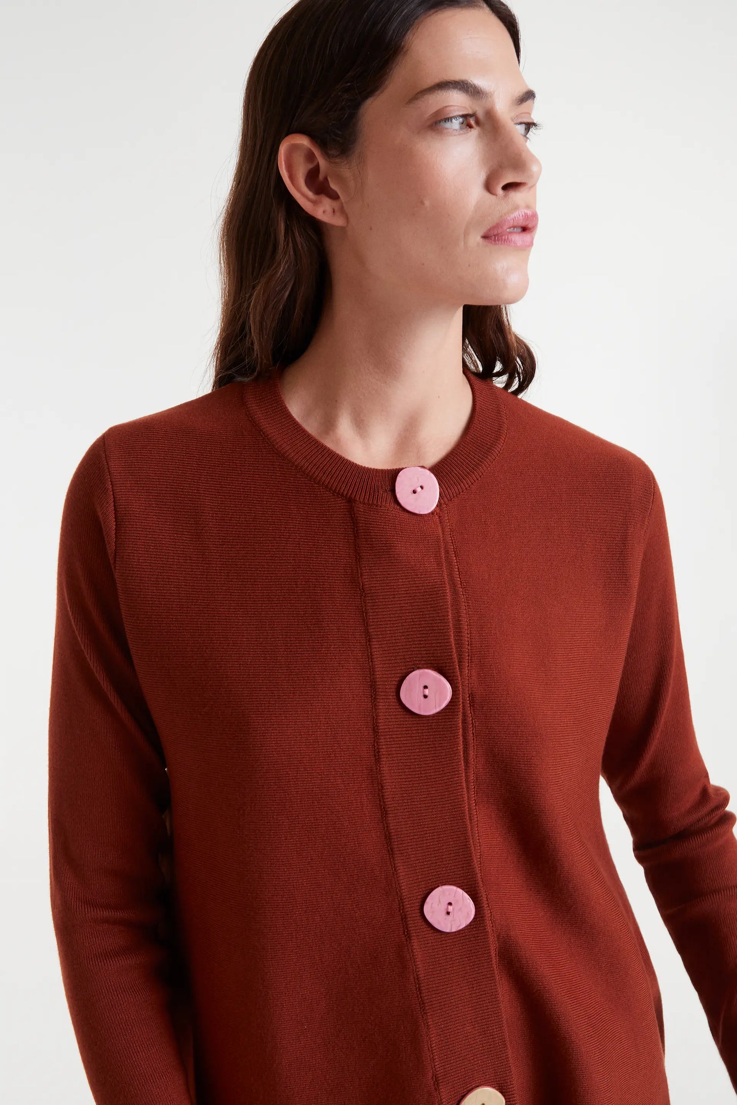 Cárdigan de punto envasé marrón