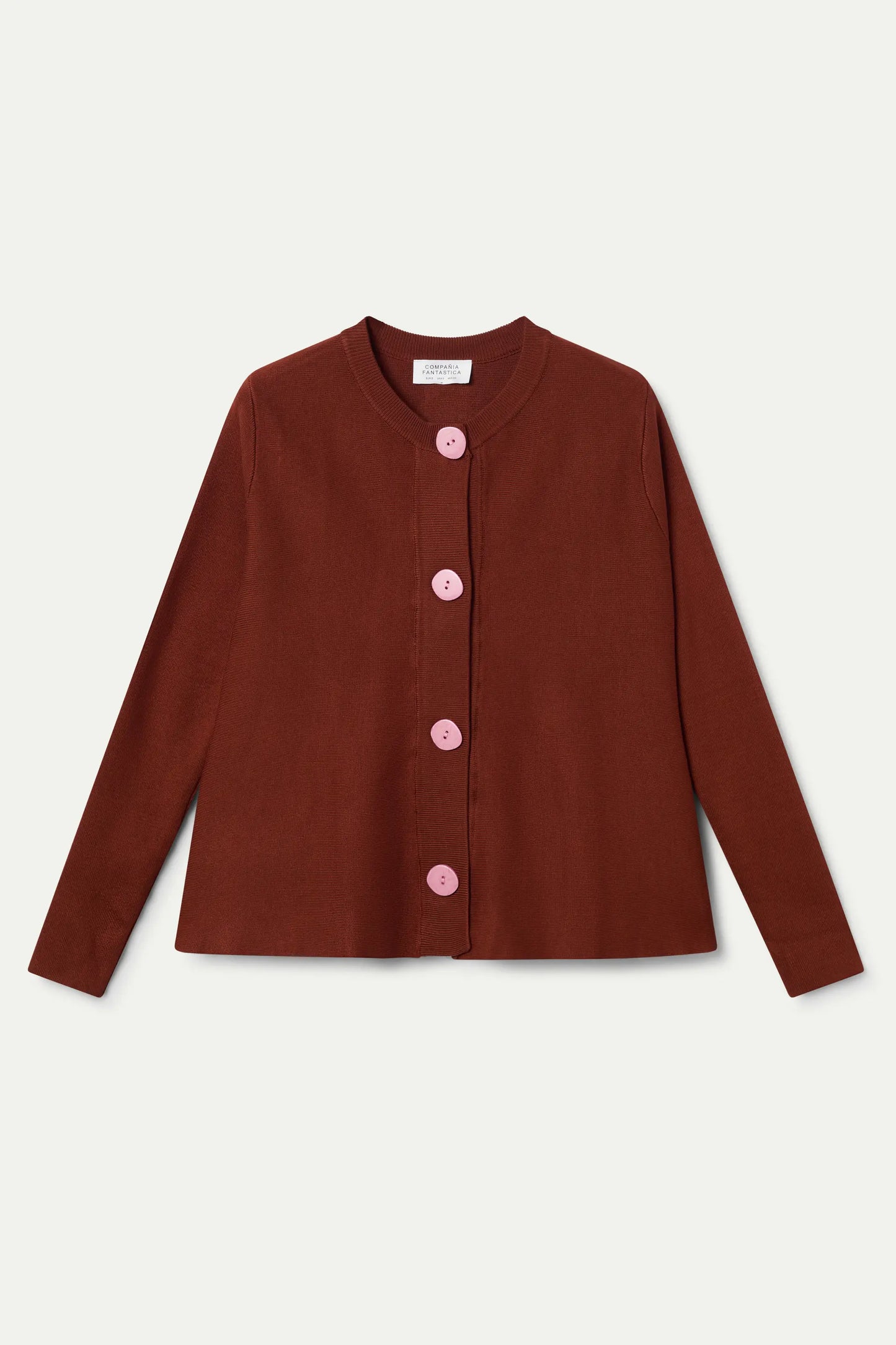 Cárdigan de punto envasé marrón