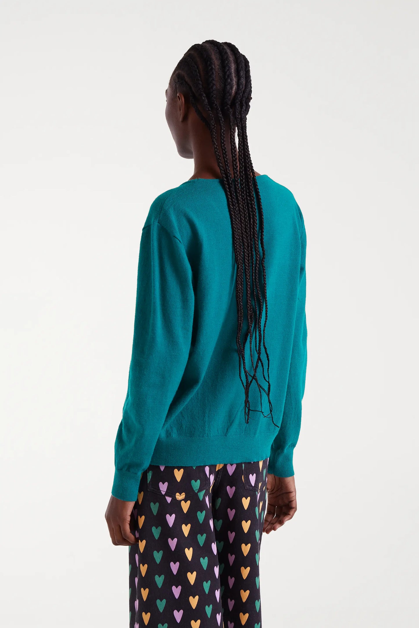 Jersey de punto cuello pico verde