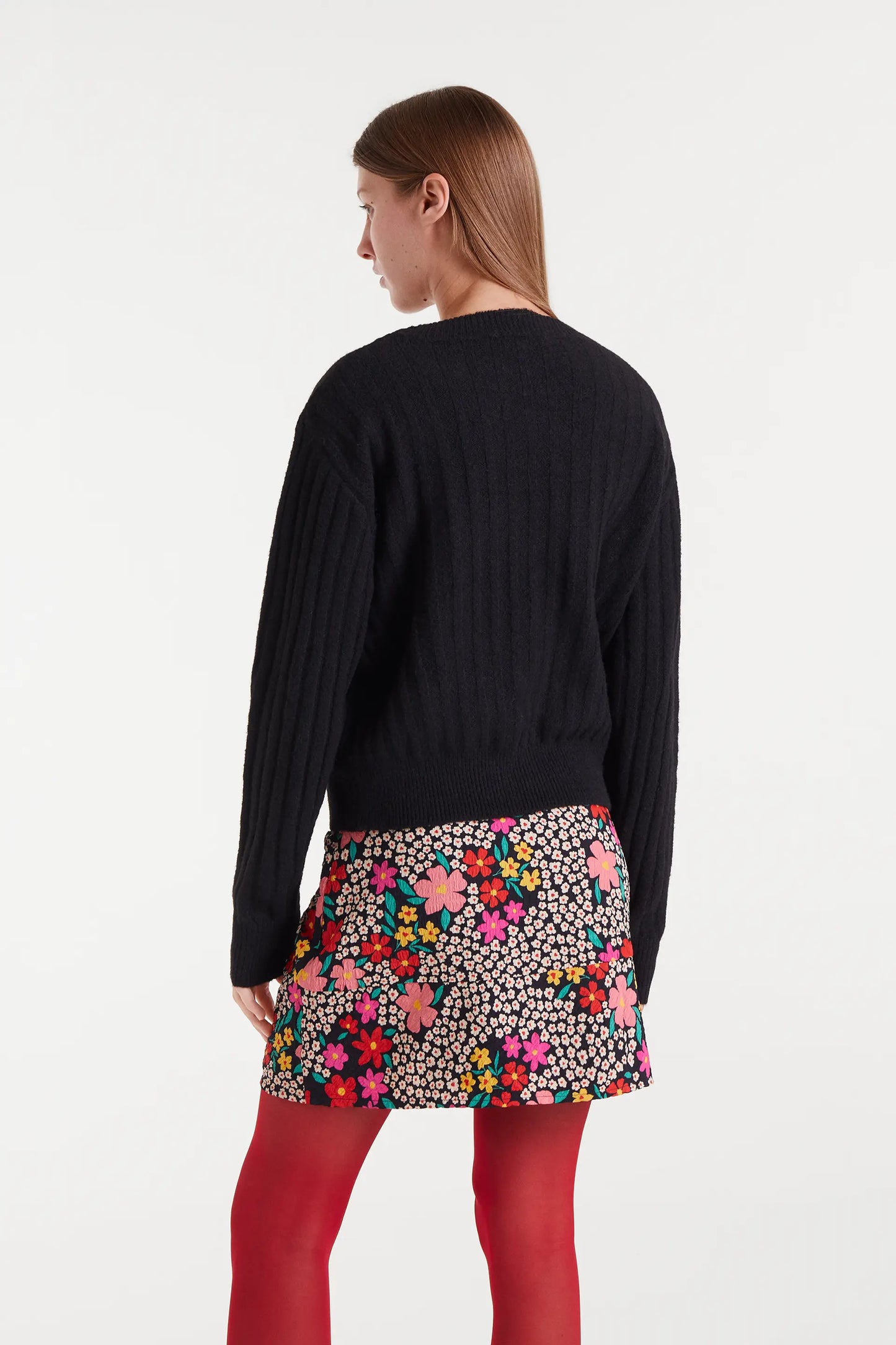 Black striped knit sweater