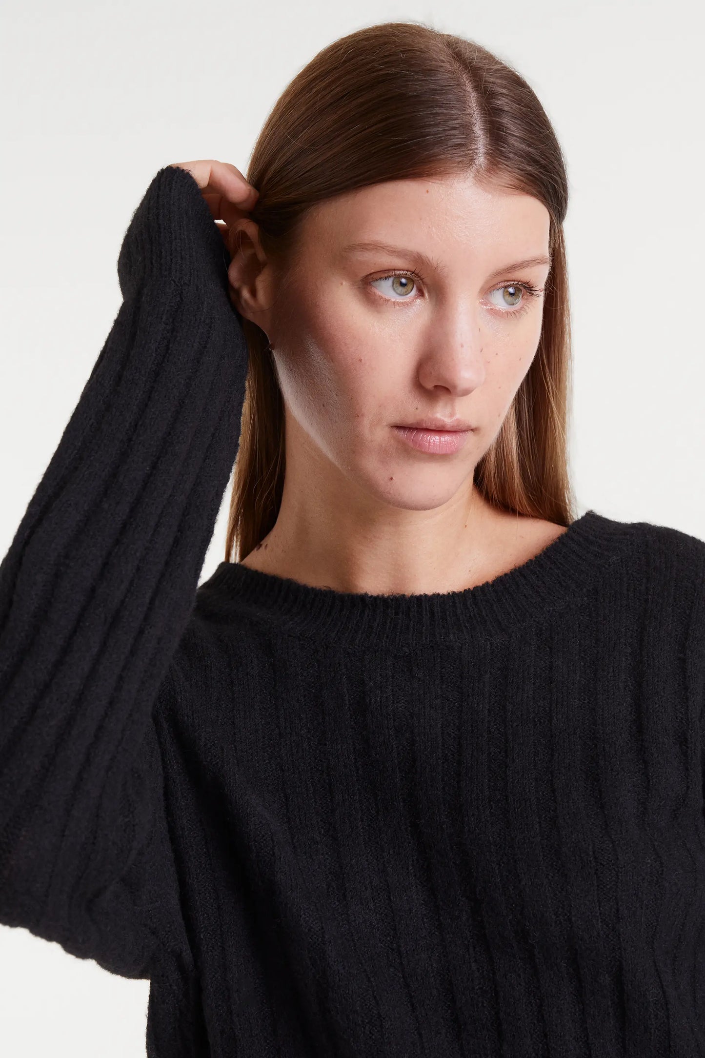 Black striped knit sweater