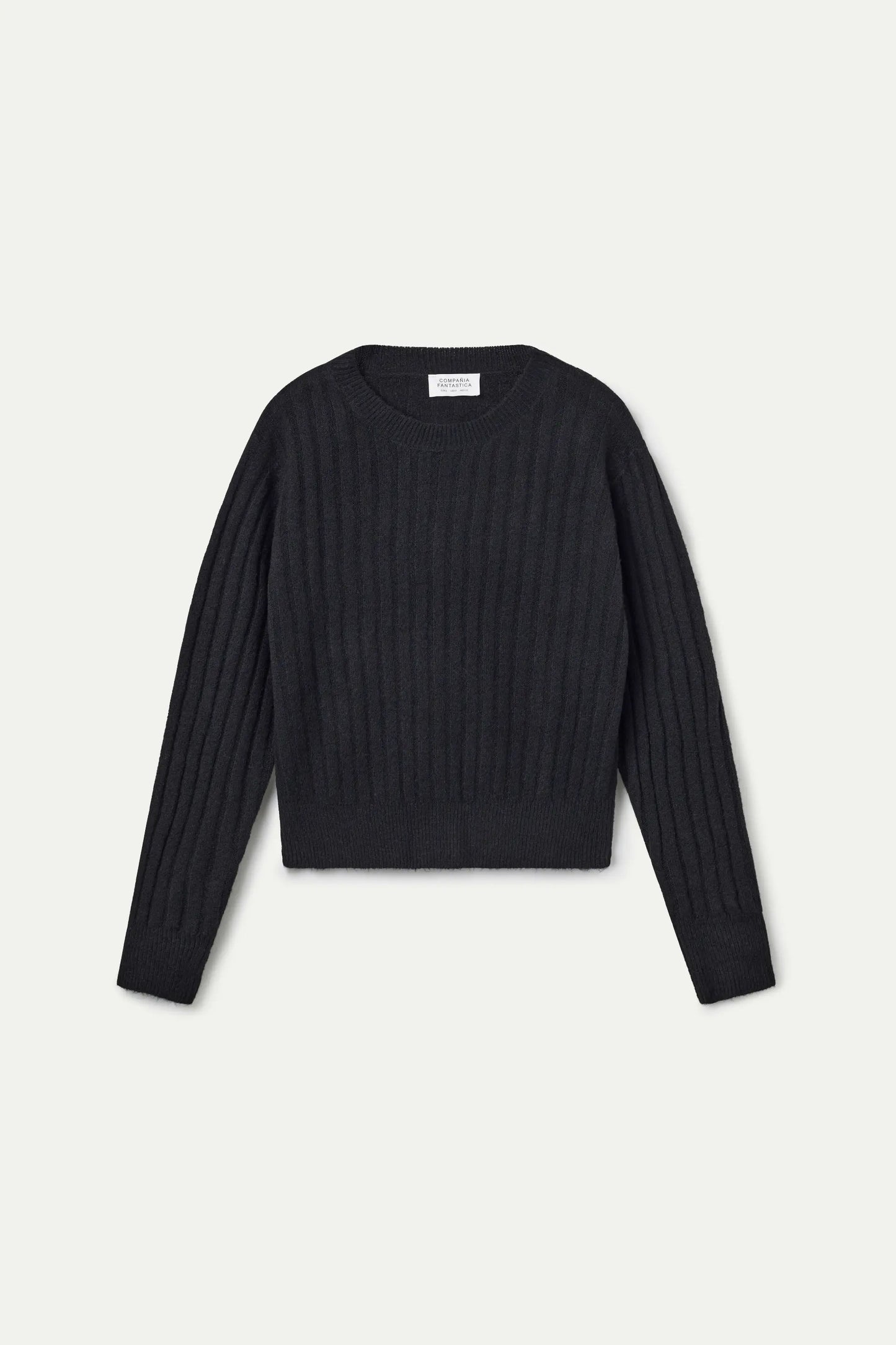 Black striped knit sweater