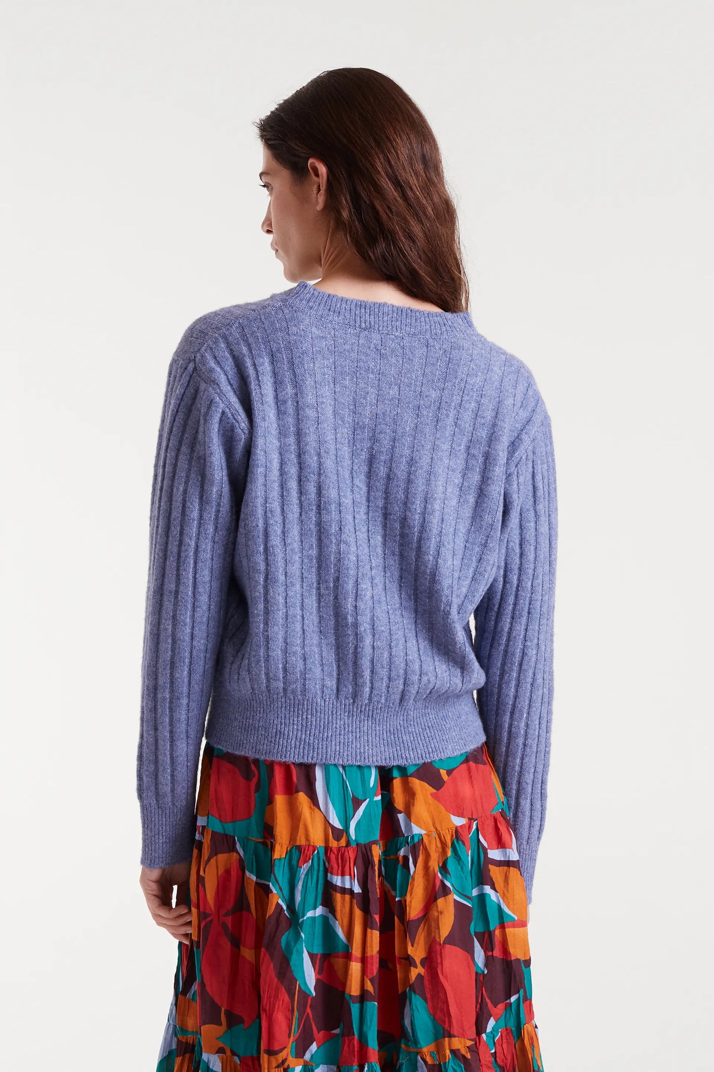 Blue striped knitted sweater