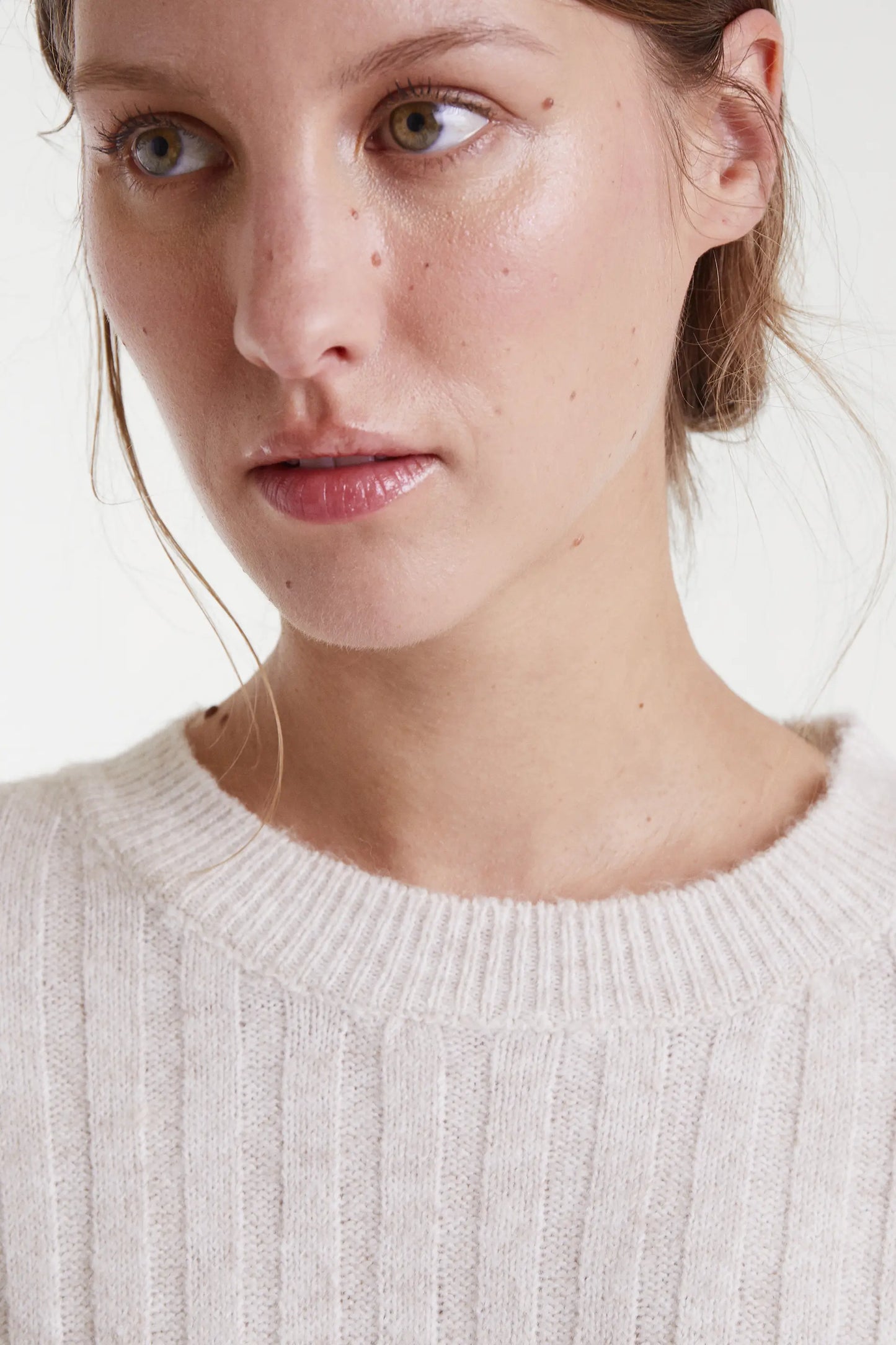 White striped knitted sweater